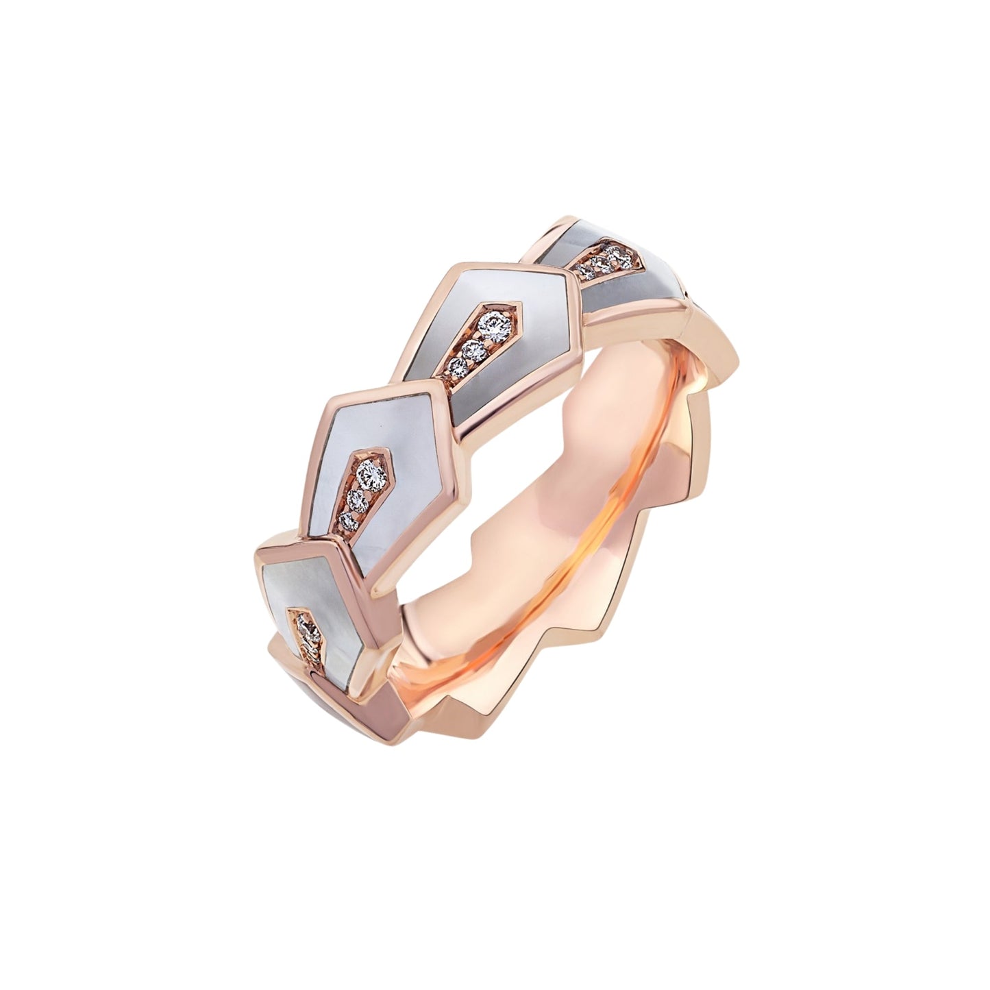 Art Deco Eternity MOP Ring