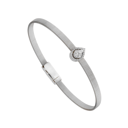 Silk Minimal Bangle with Diamonds