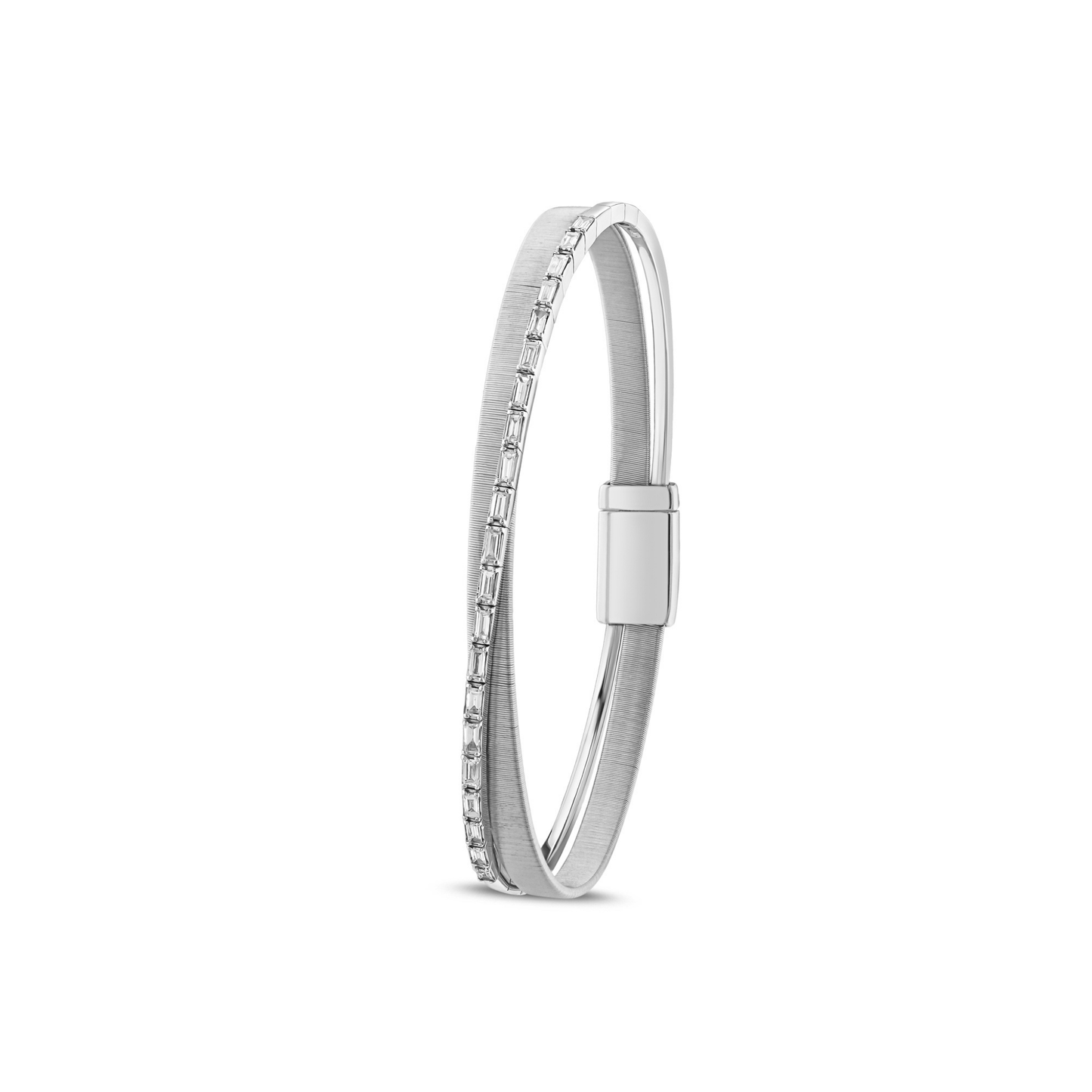 Silk Bangle with Baguette Diamonds
