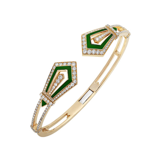 Art Deco Malachite Open Bangle
