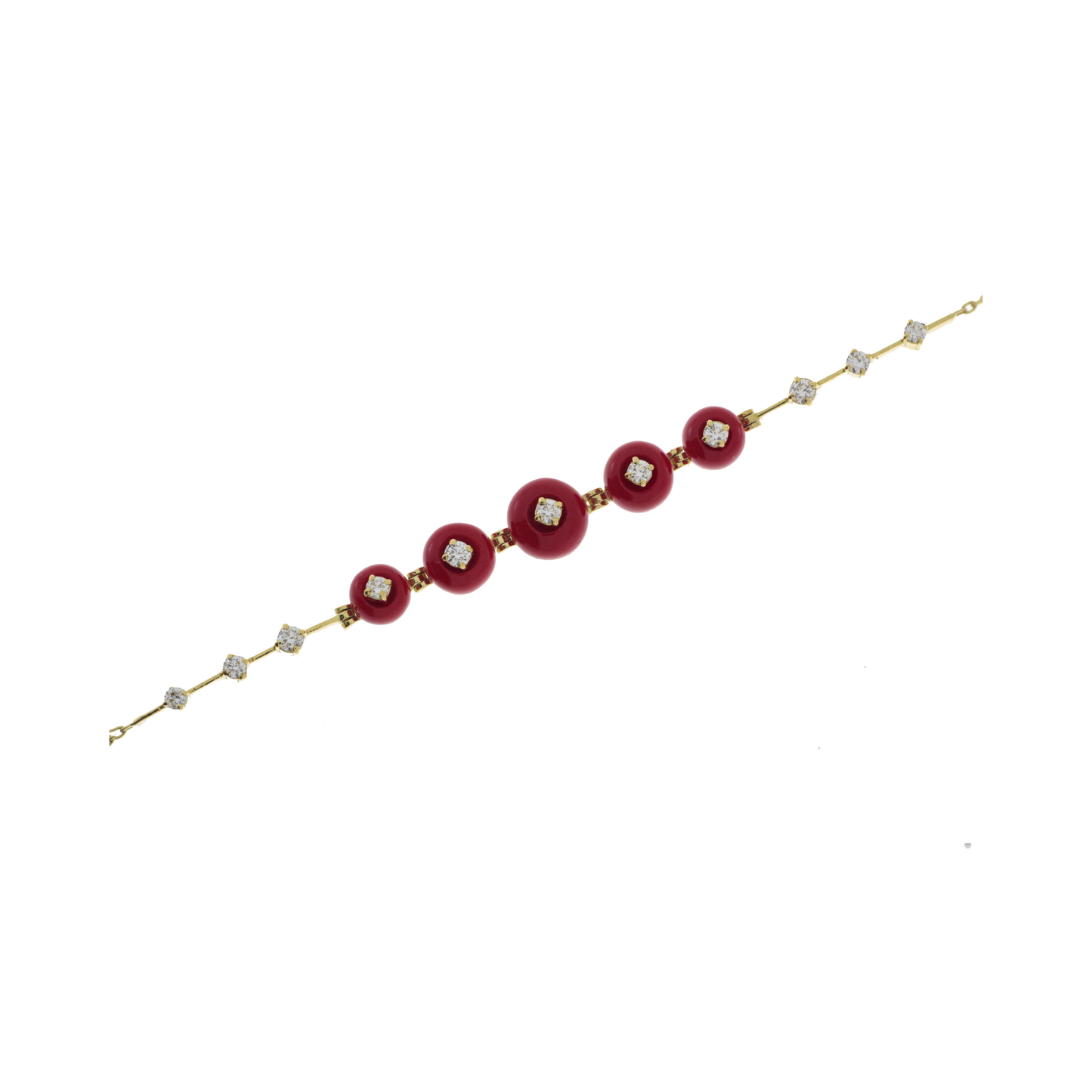 Venus Bracelet with Red Coral and Diamond