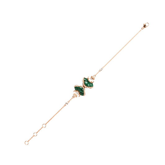 Bracelet With Diamond, MOP & Malachite