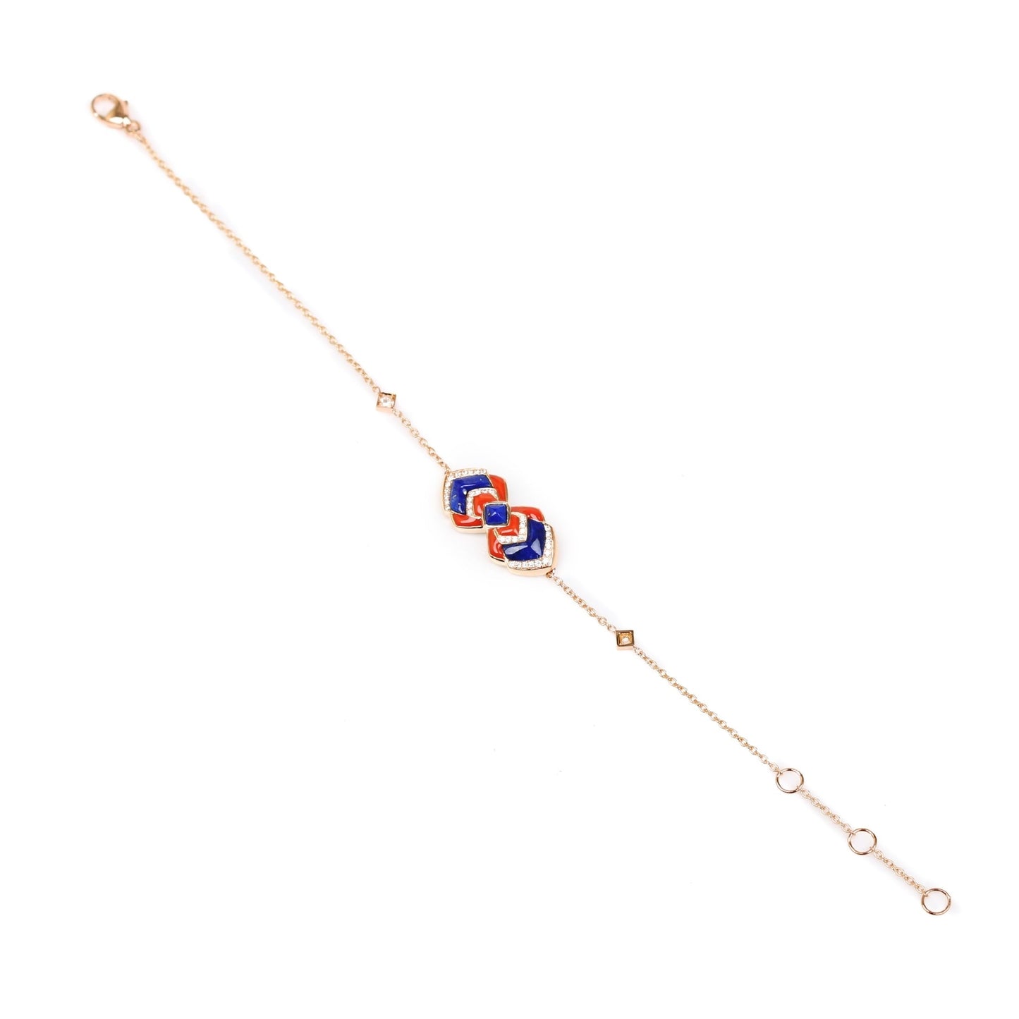 Bracelet With Diamond, Lapis And Enamel