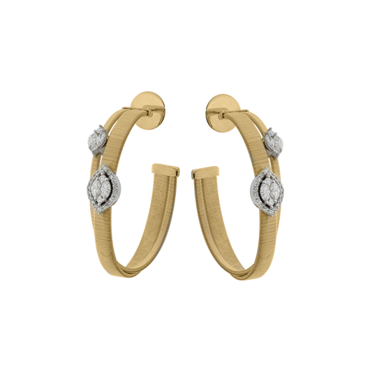 Silk 18KY Elegant Earrings with Diamond