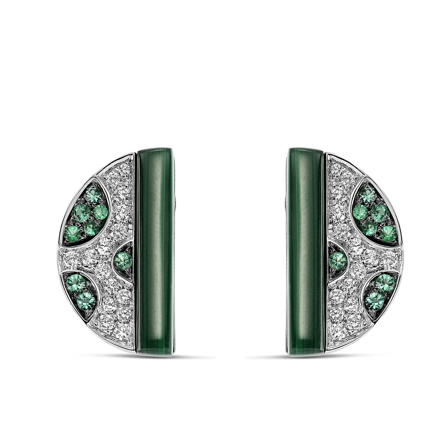 Dancing Dots Earrings - Malachite