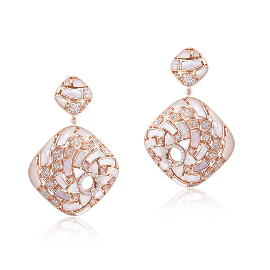 Geomatrica Cushion Dangling MOP Earrings