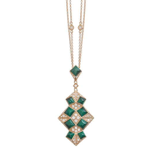 Prisma Necklace - Diamond & Malachite