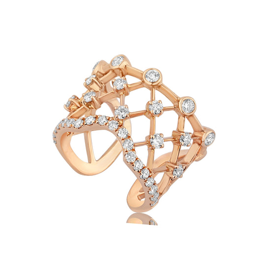 Diamonds Mesh Nail Ring