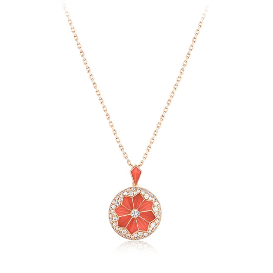 Rose Collection Coral Pendant, Small