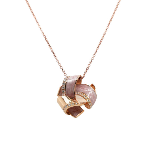 Onda Enamel Pendant, Rose Gold
