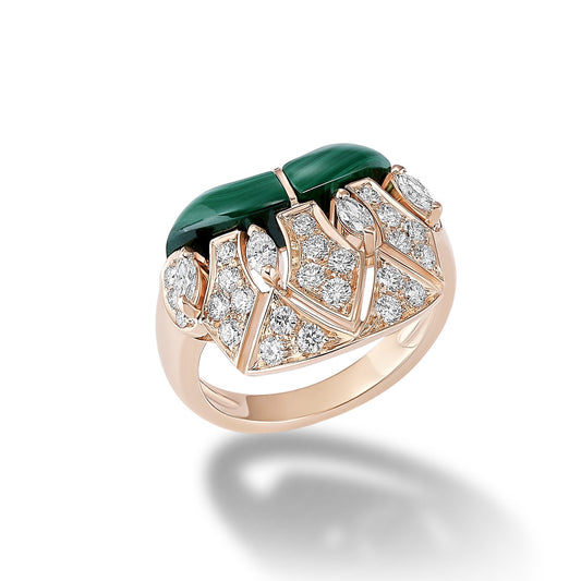 Ballerina Ring - Diamond & Malachite